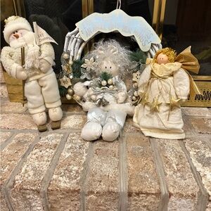 Holiday Angel and Snowman  Set